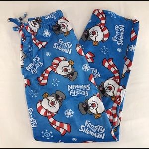 Frosty Snowman Pajama Pants Mens Large